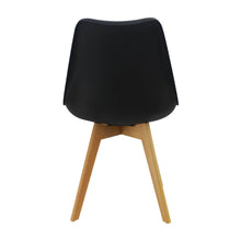 Kit Por 4 Silla Oslo Asiento Acolchado Patas en Madera - Negra