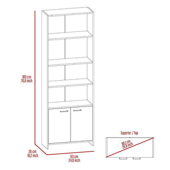 Mueble Multiusos Milán, Wengue, con Dos Puertas Abatibles y Cuatro Entrepaños