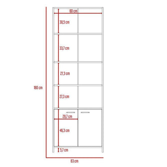 Mueble Multiusos Milán, Wengue, con Dos Puertas Abatibles y Cuatro Entrepaños