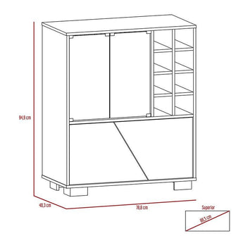 Bar Orus, Caoba y Miel con cuatro puertas batientes