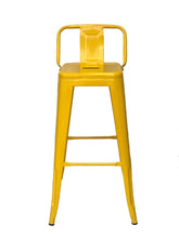 Kit x 2 Butaco Alto Tolix Con Espaldar Tipo Bar - Amarillo