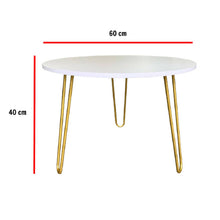 Mesa de Centro Redonda Shine (40x60x60) Blanca