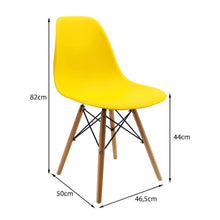 Kit por 2 sillas Eames Patas En Madera para comedor, sala, restaurante - Amarilla