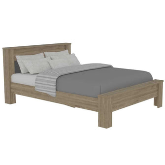 Cama Doble Cantabria, Miel y Plata Oscuro, Incluye Tendido de Tablas