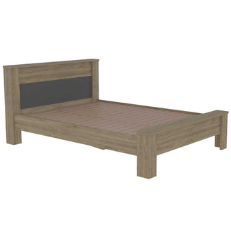 Cama Doble Cantabria, Miel y Plata Oscuro, Incluye Tendido de Tablas