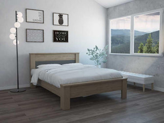 Cama Doble Cantabria, Miel y Plata Oscuro, Incluye Tendido de Tablas