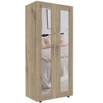 Combo Para Habitación Pekac, Incluye Base Cama - Colchón - Mesa de Noche - Closet y Un set de Repisas