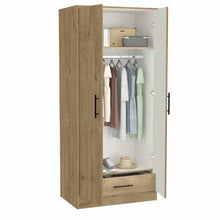 Closet Omaira, Café Claro y Blanco, con Entrepaños y  Amplios Cajones