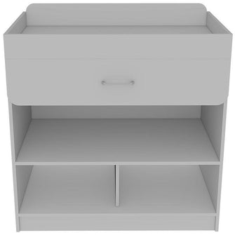 Mueble Cambiador Praga, Blanco, con Un Cajón Multiusos y Varios Entrepaños