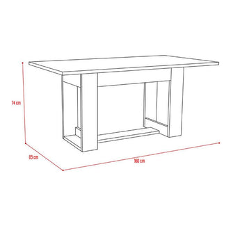 Comedor Volder, Cobre y Wengue, Incluye Cuatro Sillas Negras