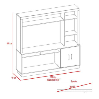 Mesa Para Tv Romeo, Wengue, con Espacio Para Televisor de 50 Pulgadas