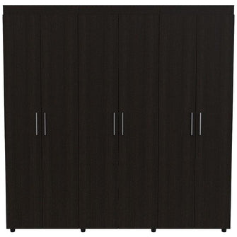Closet Zafiro, Wengue, con Dos Cajones Multiusos y Seis Puertas Abatibles