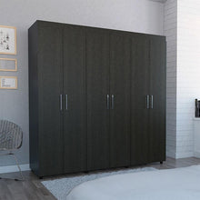 Closet Zafiro, Wengue, con Dos Cajones Multiusos y Seis Puertas Abatibles