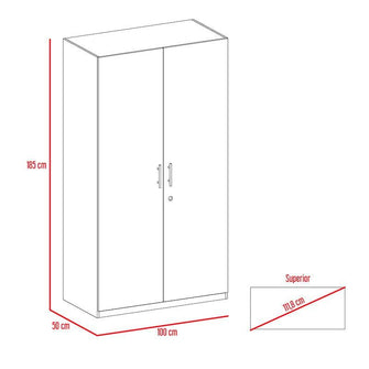 Closet Maya, Wengue, con Dos Puertas Abatibles con Cerradura y Cuatro Entrepaños