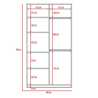 Closet Maya, Wengue, con Dos Puertas Abatibles con Cerradura y Cuatro Entrepaños