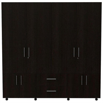 Closet Dallas, Wengue, con Ocho Puertas Abatibles y Dos Cajones Organizadores