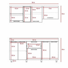Cocina Integral Mason, Café Claro y Blanco, Incluye Mesón Izquierdo