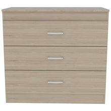 Organizador Conor, Beige y Blanco, con Tres Cajones Organizadores y Manijas Metálicas