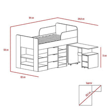 Combo Para Habitación Fresno, Beige y Avellana, Incluye Cama y Escritorio