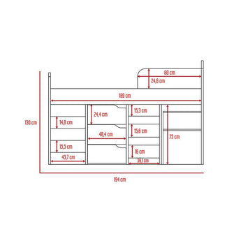 Combo Para Habitación Fresno, Beige y Avellana, Incluye Cama y Escritorio