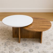 Mesa de Centro Doble Superficie Fiji 40x100x60 cm Madera Blanco