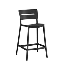 Set de 4 Sillas para Bar Manila, Negro, con Espaldar Rectangular y Diseño Moderno