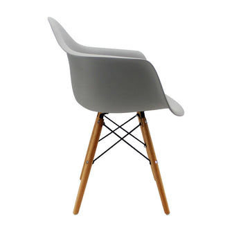 Silla Eames Con Brazos Patas en Madera - Gris