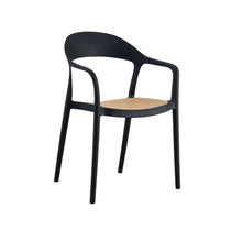 Silla Rio, Negro y beige, Con espaldar abierto y diseño Moderno