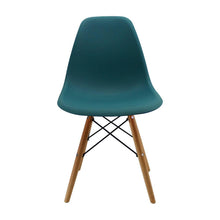 Silla Eames Patas En Madera para comerdor, sala, restaurante - Azul petroleo