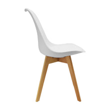 Kit Por 4 Silla Oslo Asiento Acolchado Patas en Madera - Blanca