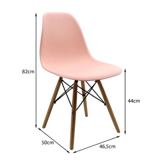 Silla Eames Patas En Madera para comerdor, sala, restaurante - Salmón