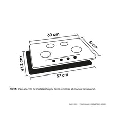 Estufa de empotrar Inox 60X50 cm Hierro fundido gas natural Haceb