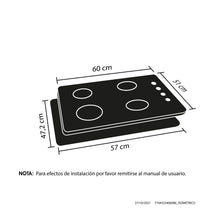 Estufa de empotrar Tandoori Cristal 60X51 cm Fogón Dual gas natural Haceb