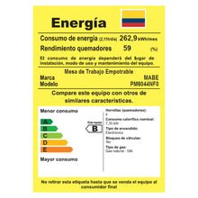 Estufa de empotrar Inoxidable 60X44 cm gas natural marca Mabe