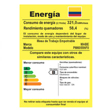 Estufa de empotrar acero Inoxidable 60X50 cm gas natural marca Mabe