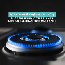 Estufa de empotrar cristal negro 86X51 cm Hierro fundido gas natural marca Mabe