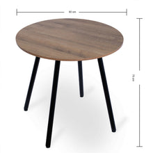 Comedor Redondo 74.5x80x80cm Amaretto + 4 Sillas Ibiza Negras