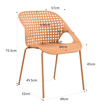Silla Senit con Brazos, Color Naranja, Con espaldar y diseño Moderno