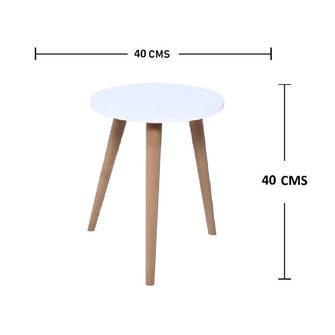 Mesa Auxiliar Redonda Turku (40X40X40) Blanca