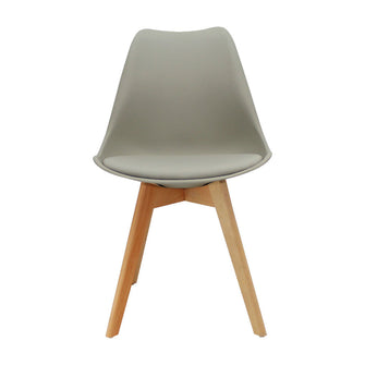 Silla Oslo Asiento Acolchado Patas en Madera - Gris