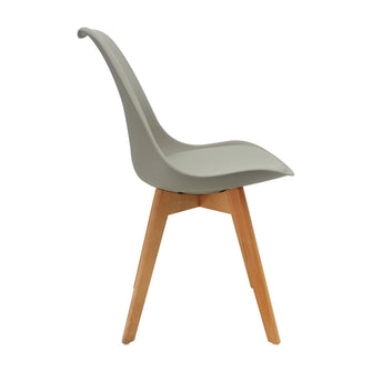 Silla Oslo Asiento Acolchado Patas en Madera - Gris