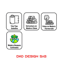 Silla Bar Madera 85x32x44.5cm Tapizada Colors