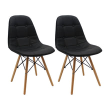 Kit por 2 Silla Botones Eames Acolchada - Negra