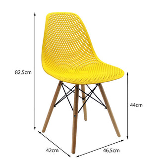 Silla Air Eames Para Sala Comedor Restaurante - Amarillo