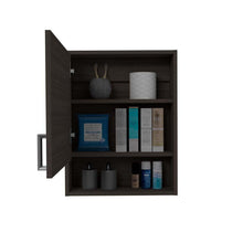 Gabinete de Baño Guido, Gris Ahumado, Incluye Puerta Espejo y Tres Entrepaños