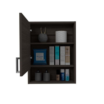 Gabinete de Baño Guido, Gris Ahumado, Incluye Puerta Espejo y Tres Entrepaños X2