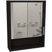 Gabinete de Baño Guido, Gris Ahumado, Incluye Puerta Espejo y Tres Entrepaños