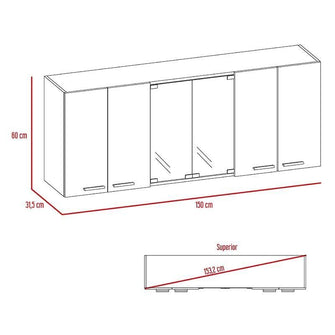 Combo para Cocina Deli, Wengue y Blanco, Incluye Módulo de Microondas y Gabinete Superior de Cocina