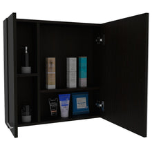 Gabinete de Baño Piero, Wengue, con Espejo Biselado de Buen Tamaño y Varios Entrepaños X2