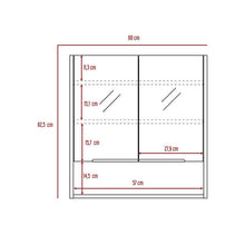 Gabinete de Baño Rawana, Beige, Incluye Espejo y Entrepaños Para Guardar Objetos de Aseo X2